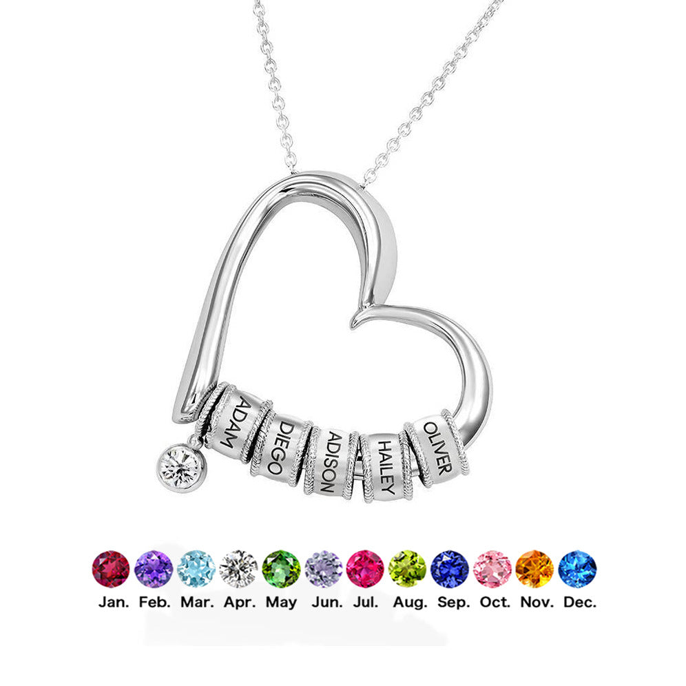 Engraved Heart Pendant Necklace