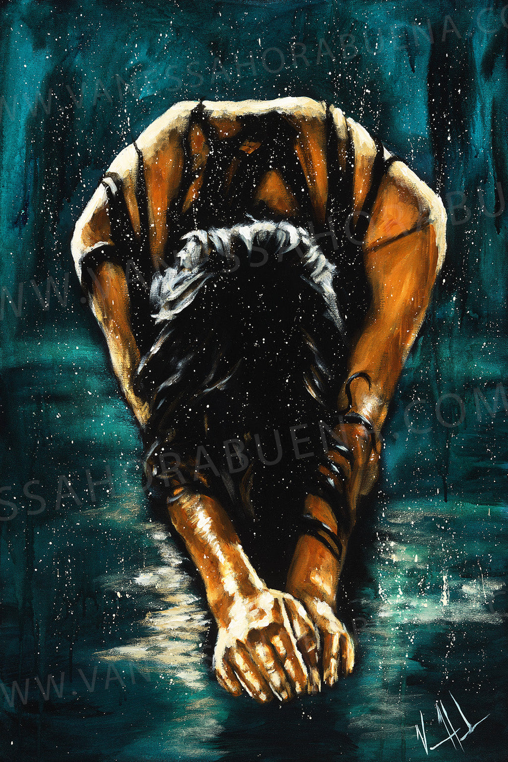 The Art of Surrender - Teal Background